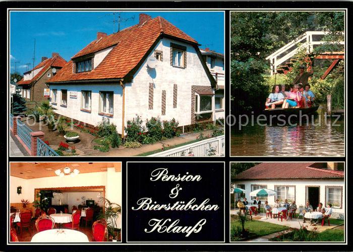Luebben Spreewald Pension und Bierstuebchen Klauss Gaststube Terrasse Bootsparti