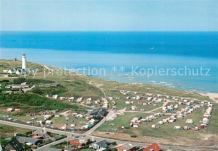 Hirtshals Camping Leuchtturm Fliegeraufnahme