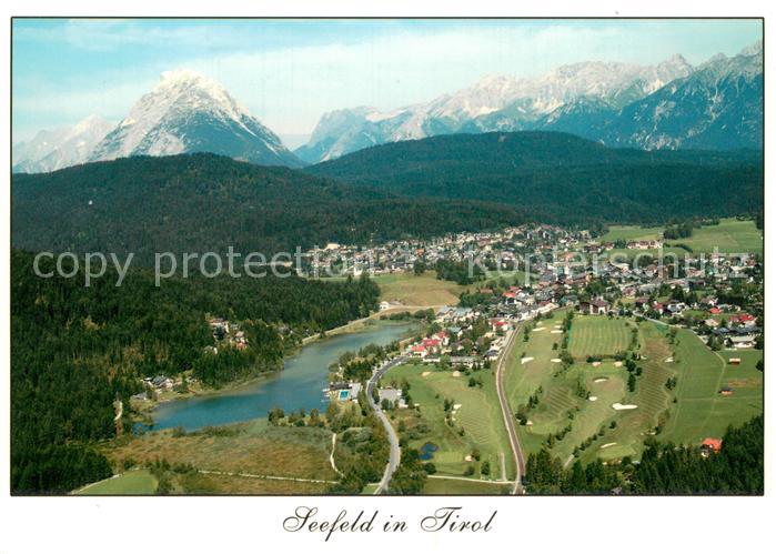 Seefeld Tirol Fliegeraufnahme mit Hohe Munde und Wetterstein