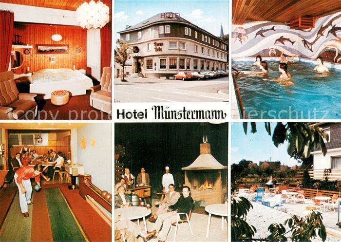 Haaren Bueren Hotel Muenstermann Gaststube Hallenbad Kegelbahn Grillplatz Terras
