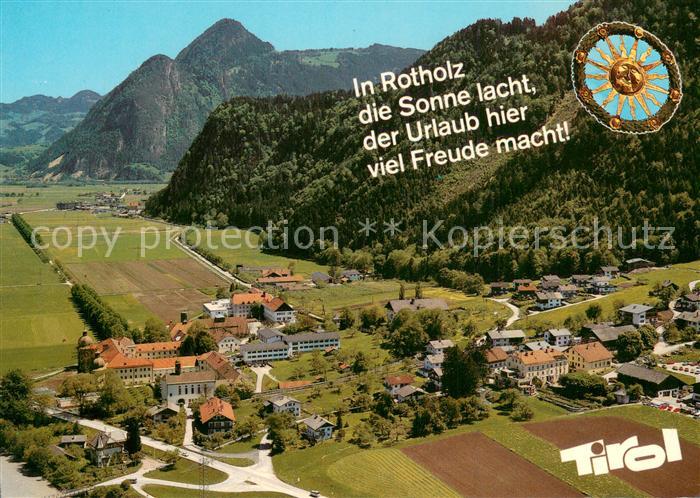 Rotholz Tirol Fliegeraufnahme mit Inn und Strass am Eingang zum Zillertal