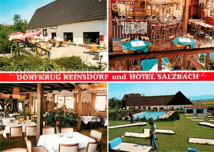 Reinsdorf Apelern Restaurant Dorfkrug Hotel Salzbach Gastraum Bar Pool Minigolf