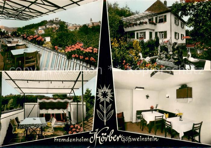 Goessweinstein Fremdenheim Koerber Terrasse Park Gaststube