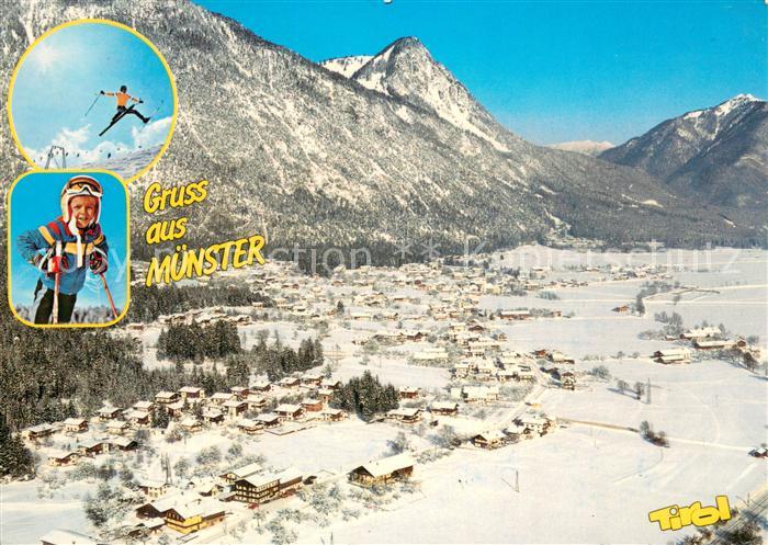 Muenster Tirol Fliegeraufnahme Skilift Langlaufloipe