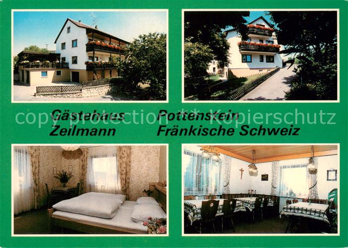Pottenstein Oberfranken Gaestehaus Zeilmann Zimmer Gaststube