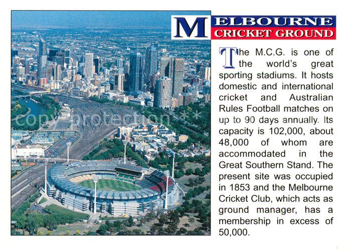 Melbourne  Australia The MCG Sporting Stadium Fliegeraufnahm