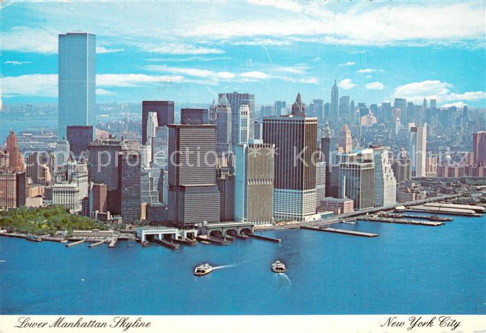 New York City Lower Manhattan Skyline Air view