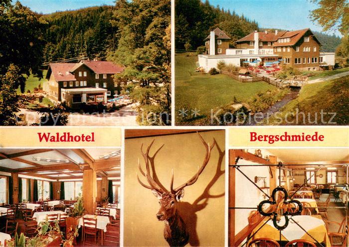 Marxzell Karsruhe BW Waldhotel Bergschmiede Gastraeume Hirschgeweih