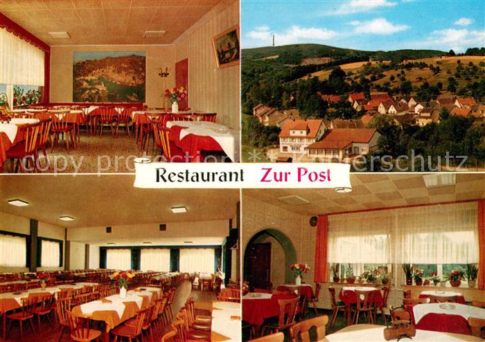 Lauten-Weschnitz Restaurant Zur Post Gastraeume Panorama