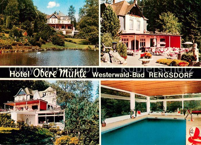 Bad Rengsdorf Hotel Obere Muehle Terrasse Schwanenteich Hallenbad