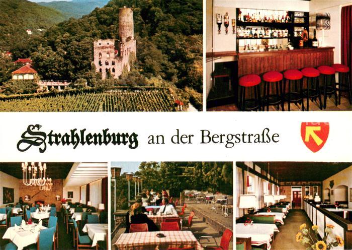 Schriesheim Burg Gasthof Strahlenburg Gastraeume Bar Terrasse Burg