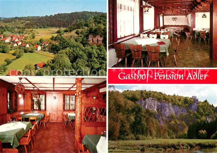 Anhausen Hayingen Gasthof Pension Adler Gastraeume Panorama Felsformation