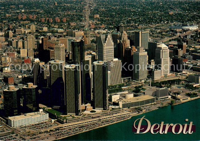 Detroit Michigan Aerial view of the Motor City