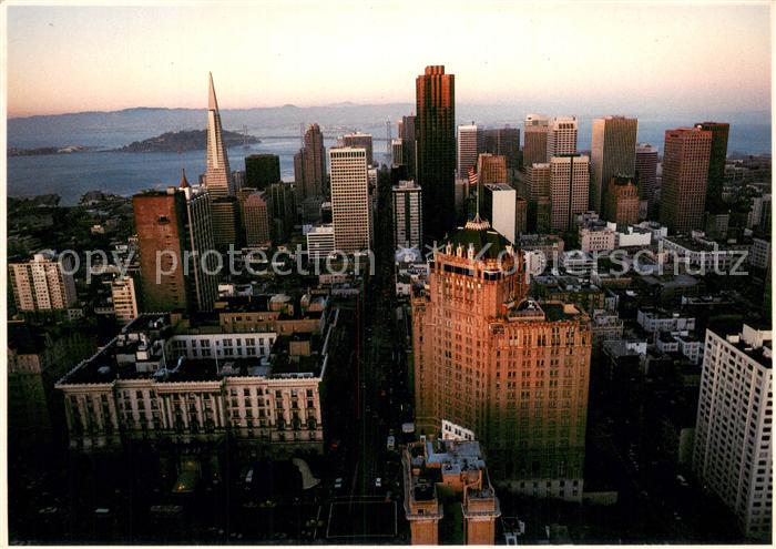 San Francisco California Aerial view on Nob Hill Fairmont Hotel and the Mark Hop