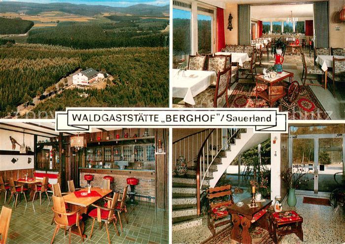 Wenden Biggetal Fliegeraufnahme Waldgaststaette Berghof Gastraeume Bar Treppe