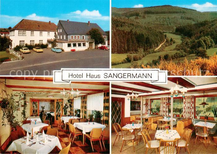 Oberveischede Hotel Haus Sangermann Gastraeume Panorama