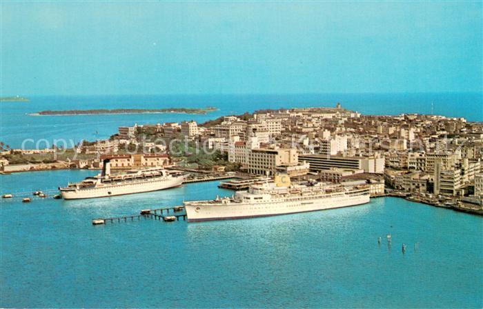 San Juan Puerto Rico Harbour with the old Spanish City aerial view