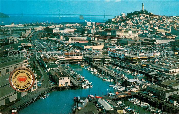 San Francisco California Fishermans Wharf Oakland Bay Bridge Yerba Buena Island