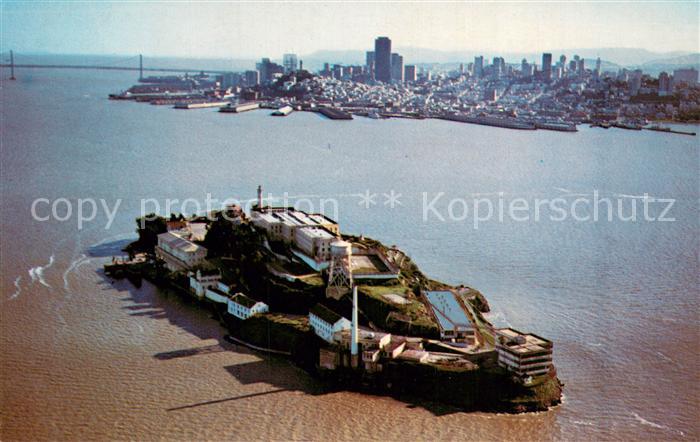 San Francisco California Alcatraz Island aerial view