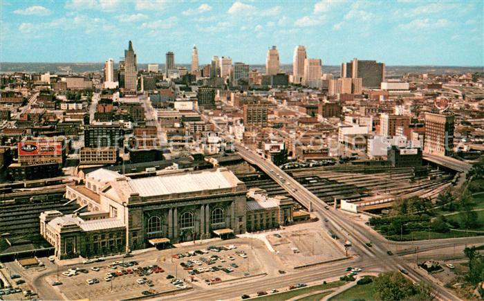 Kansas City Missouri Union Station and Skyline as seen from atop the Liberty Mem