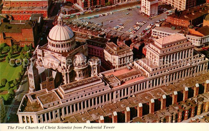 Boston Massachusetts First Church of Christ Scientist seen from Prudential Tower