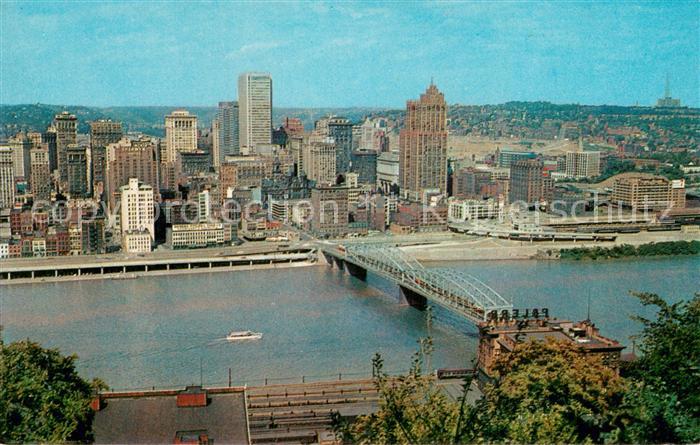 Pittsburgh Downtown Monongahela River and Smithfield Bridge