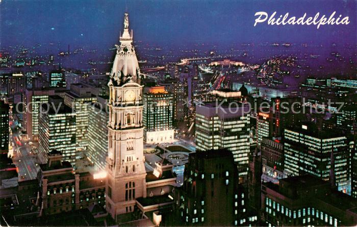 Philadelphia Pennsylvania City Hall Statue of William Penn Center City at night