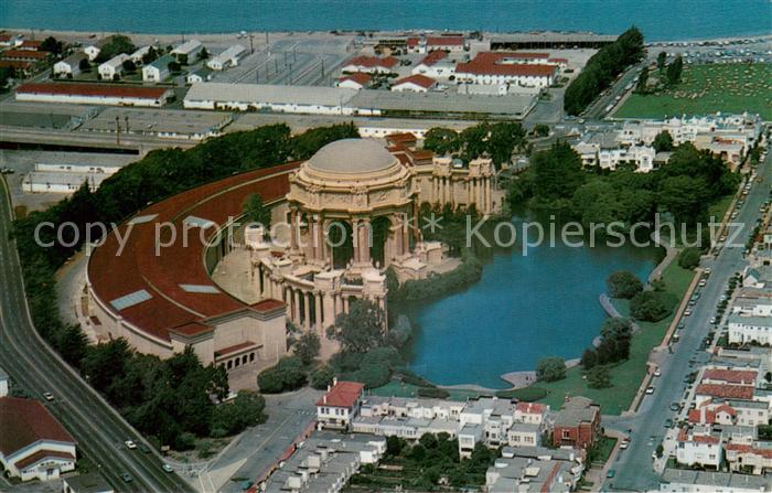 San Francisco California Palace of Fine Arts aerial view