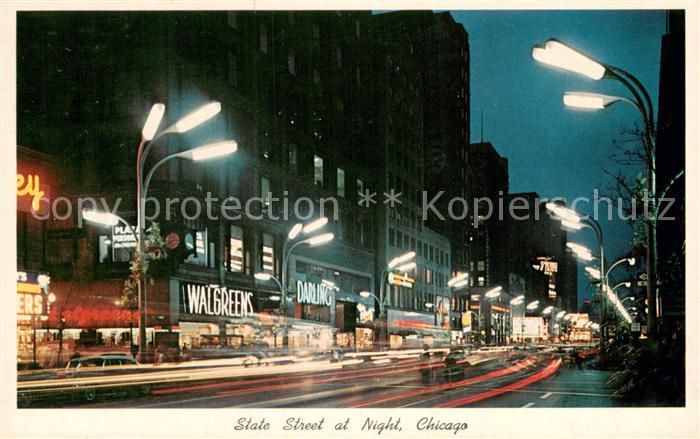 Chicago Illinois State Street at night
