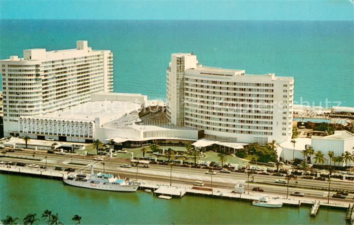 Miami Beach Fontainebleau Hotel Atlantic Ocean aerial view