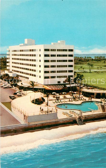 Miami Beach Ivanhoe Hotel Pool and Cabana Club Atlantic Ocean aerial view