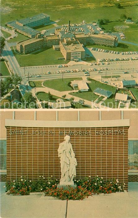 Kokomo Indiana St. Joseph Memorial Hospital Statue aerial view