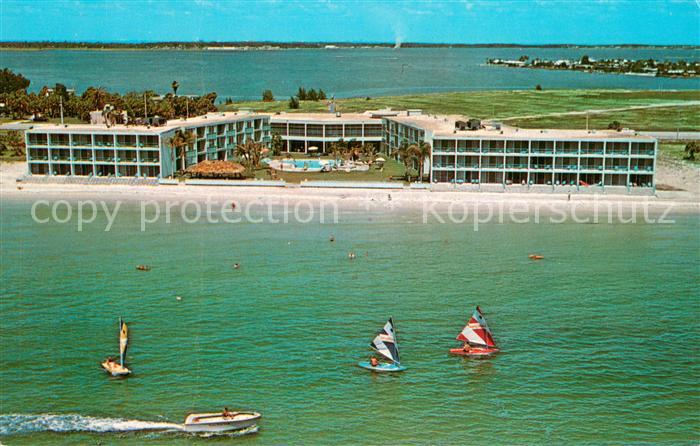 St Petersburg Florida The Happy Dolphin Inn Beach Gulf of Mexico aerial view