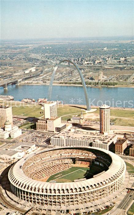 Illinois City Aerial Arch and Stadium aerial view