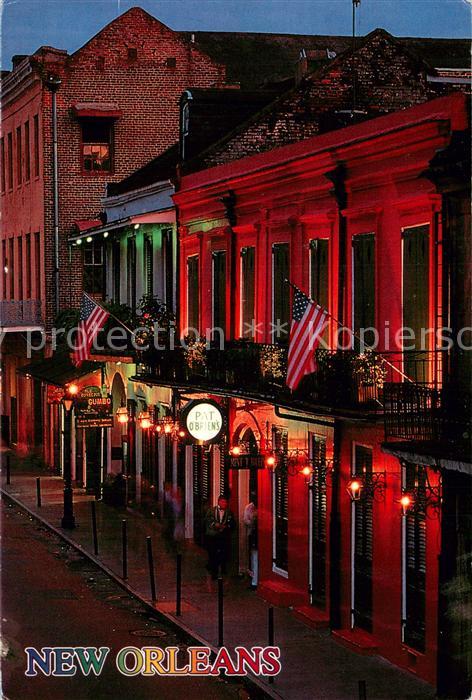 New Orleans Louisiana Pat O Briens Hotel Restaurant at night