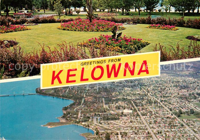 Kelowna City Park City on Okanagan Lake aerial view