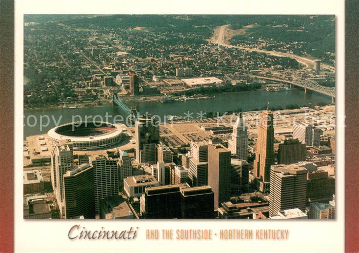 Cincinnati Ohio Business district Skyscrapers Ohio River Covington aerial view