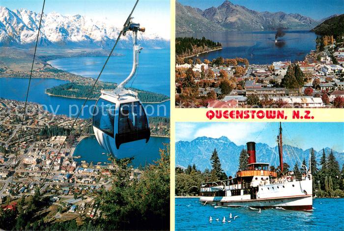Queenstown Otago Panorama Bergbahn Dampfer Gebirge