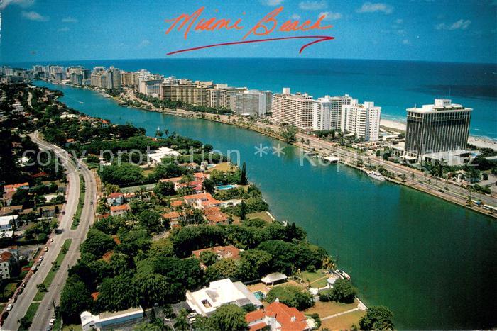 Miami Beach looking north along the intracoastal waterway Hotels Atlantic Ocean