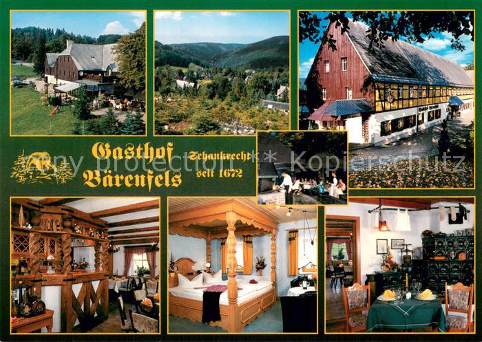 Baerenfels Erzgebirge Gasthof Baerenfels Gastraum Fremdenzimmer Landschaftspanor