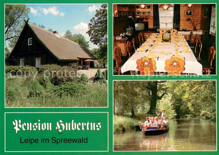 Leipe Pension Hubertus Festtafel Kahnfahrt Wasserstrasse