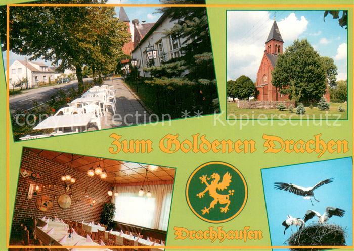 Drachhausen Gaststaette Zum goldenen Drachen Kirche Storchennest Wappen