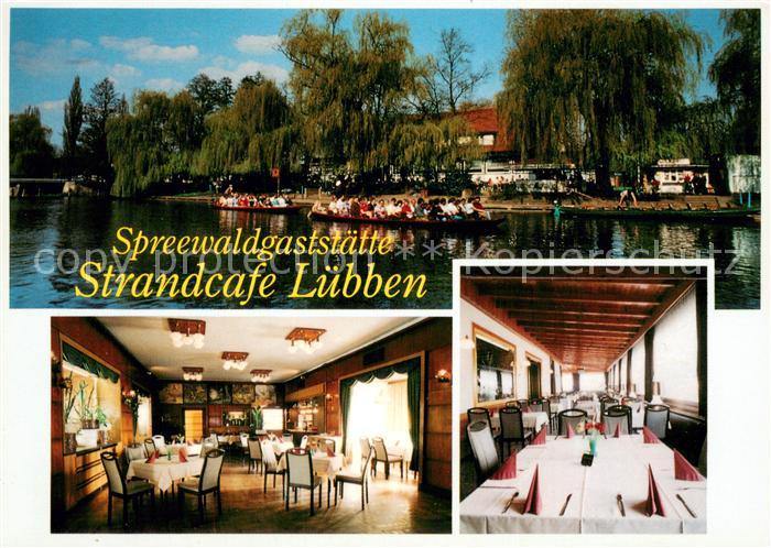 Luebben Spreewald Spreewaldgaststaette Strandcafe Gastraum Kahnfahrten