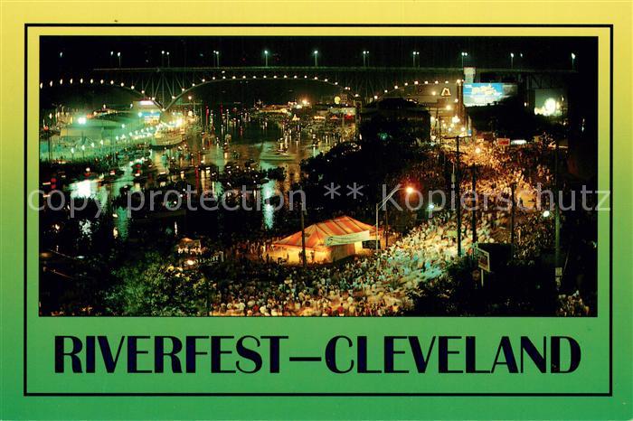 Cleveland Ohio Riverfest annual summertime celebration at night