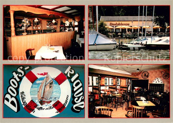 Ferch Gaststaette Bootsklause Gastraum Rettungsring Bootsanleger