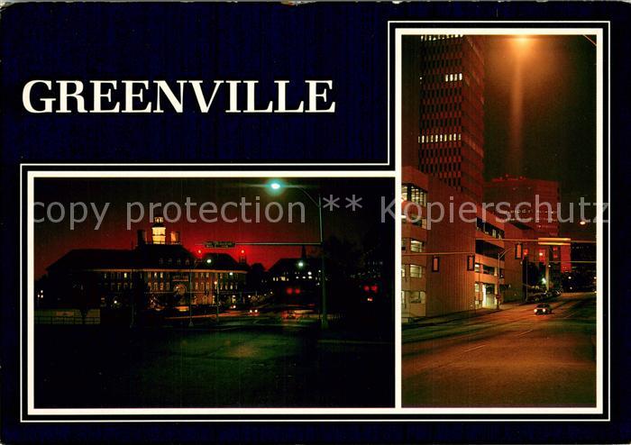 Greenville South Carolina Partial view night view Center of the industrial area