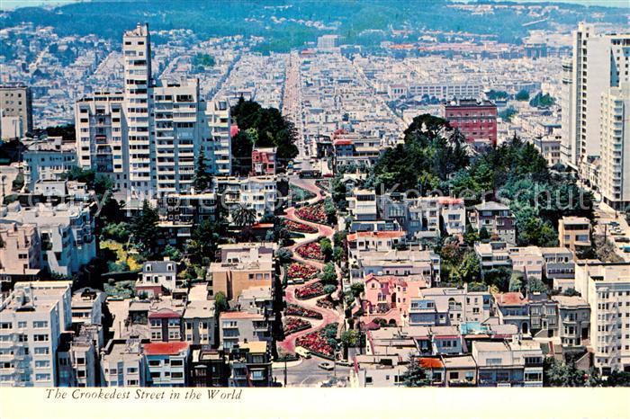 San Francisco California Lombard Street the crookedest street in the world aeria