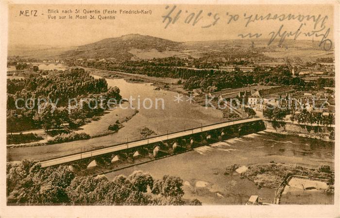 Metz  57 Moselle Vue sur le Mont Saint Quentin Fest Friedrich Karl Feldpost