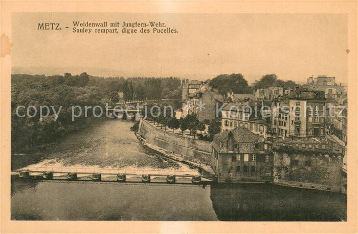 Metz  57 Moselle Sauley rempart Digue des Pucelles Weide