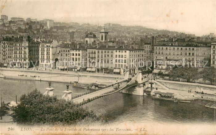 Lyon France Pont de la Fouillé et panorama vers les Terreaux